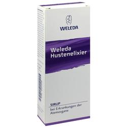 Die Packung zeigt "Weleda Hustenelixier" gegen Atemwegserkrankungen.