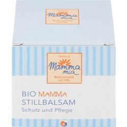 Eine Schachtel mit der Aufschrift "Bio Mamma Stillbalsam, Schutz und Pflege".