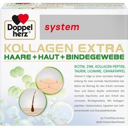 Verpackung von Doppelherz Kollagen Extra mit Informationen zu Inhaltsstoffen und Anwendung.